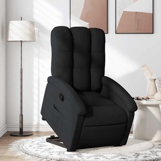vidaXL Sill&oacute;n Reclinable Elevable Tela Negro Vidaxl