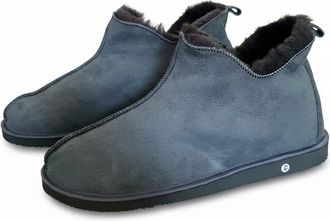 Generic Mens Genuine Sheepskin Slippers, Warm Mid-Top Boot With Suede Upper and Lightweight EVA Sole Dakota1Graphite (Graphite, 10, UK Footwear Size System, A