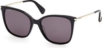 Max Mara MM0202 01A Womens Sunglasses Black Size 55