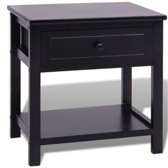vidaXL Comodino in Legno Nero - Vidaxl