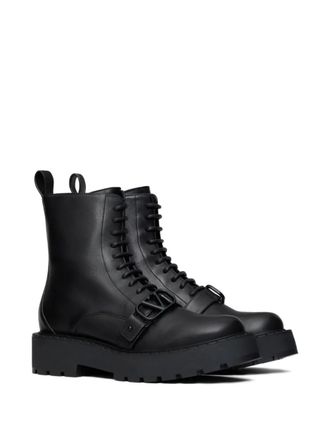 Valentino Garavani 45mm VLogo Signature combat boots - women - Rubber/Calf Leather/Calf Leather - 36 - Black