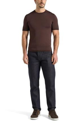 Mani&egrave;re De Voir Ellis Luxe Knitted T-Shirt in Brown at Nordstrom, Size Xx-Large
