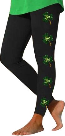 Generic St. Patricks Day Leggings Cute Versatile for Holidays Shamrock Tights Themed Graphics Funny Irish Lucky Clover Running Pants