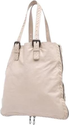 Bottega Veneta Pre-owned Woven Leather Tote - Dames - Vintage Shopper - Beige - ONE Size - Leer - Vintage