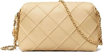 Tory Burch Fleming Small Crossbody Bag - Dames - Schoudertassen - Beige - ONE Size - Leer - Tassen