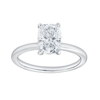 LuvMyJewelry Callista 14K Gold Cushion Cut Lab Grown Diamond Solitaire Engagement Ring - 1.5 Ct in 14K White Gold at Nordstrom, Size 7