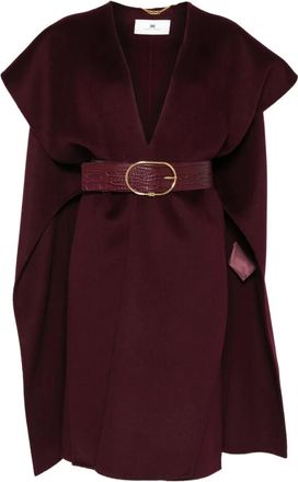 Elisabetta Franchi Mantella con cintura - Rosso