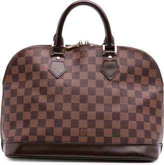 Louis Vuitton Pre-owned Womens Alma Pm Satchel Checkerboard - Dark Brown Textile - One Size