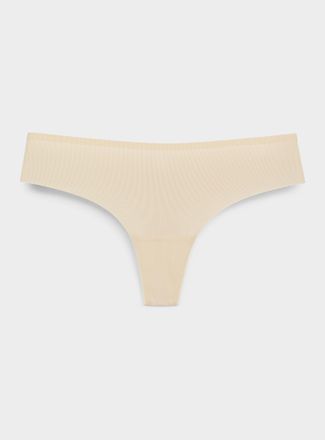 Miiyu Womens Mini-rib laser-cut thong Recycled nylon
