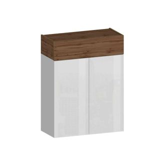 Dmora Dmora - Zapatero Oliviero, Zapatero Que Ahorra Espacio Con 3 Puertas, Armario De Entrada Multifuncional, 76x38h100 Cm, Blanco Y Roble, Con Embalaje Re