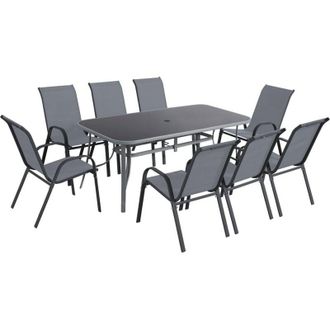 Habitat et Jardin Set da pranzo da giardino Cordoba XL 180 da 8 posti - Grigio