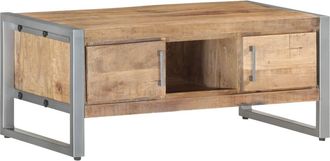 vidaXL Vidaxl - Mesa De Centro De Madera De Mango Rugosa 95x50x40 Cm