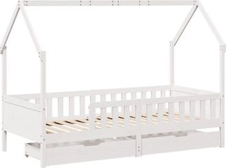 vidaXL Kids Bed Frame with Drawers without Mattress 90x200 cm Solid Wood Vidaxl