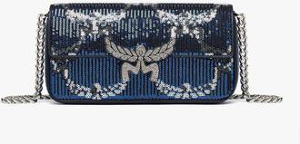 MCM Himmel Shoulder Bag In Sequin Monogram Leather