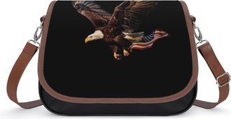 Generic State U.S Flag Eagle Crossbody Bags for Women Shoulder Messenger Bag Purse Handbags