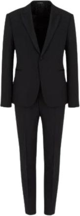 Emporio Armani Single-Breasted Jumpsuit - Heren - Business pakken - Zwart - L - Wol - Kostuums
