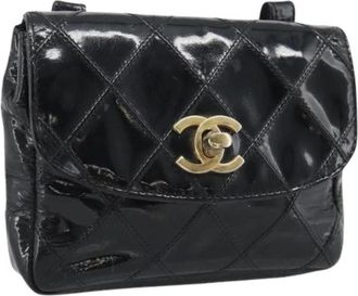 Chanel Pre-owned Vintage Patent Leather Waist Bag - Dames - Vintage Schoudertas - Zwart - ONE Size - Leer - Vintage