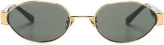 Linda Farrow Sadie oval-frame sunglasses - women - Acetate/Metal - 53 - Gold
