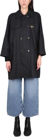 Fay Double-Breasted Button-Closure Coat - Dames - Mantel - Zwart - XS - Jassen