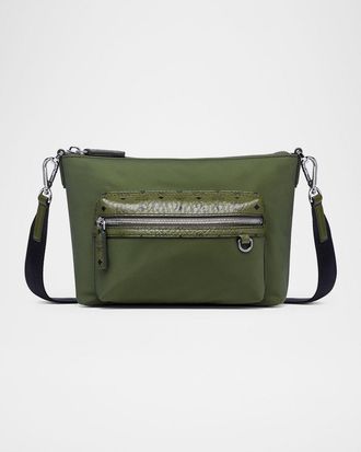 MCM Mens Aren Small Nylon Crossbody Bag