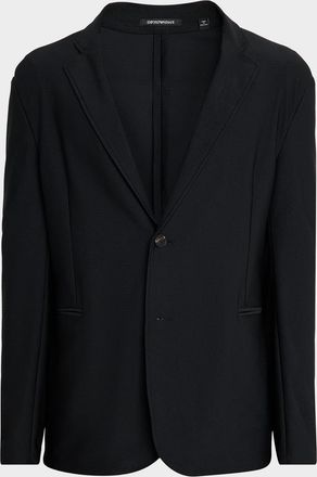 Emporio Armani Men & apos;s Rice Stitch Notch Lapel Sport Coat