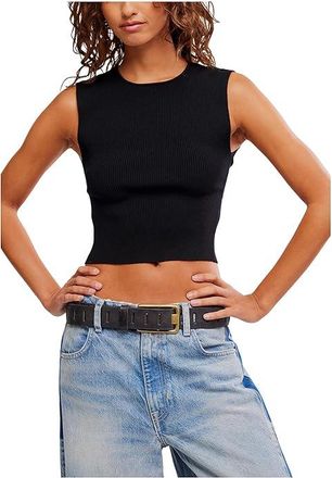 Free People Back To Back T-Shirts Womens Clothing Black : LG (Womens 12-14), Elastane/Polyamide/Polyester