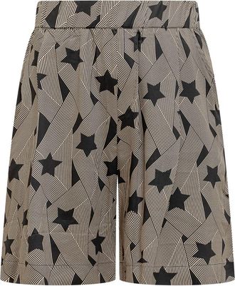 A Paper Kid Beige Graphic Shorts