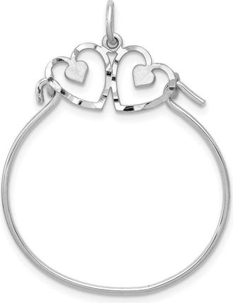 Diamond2Deal 14k White Gold Heart Charm Holder