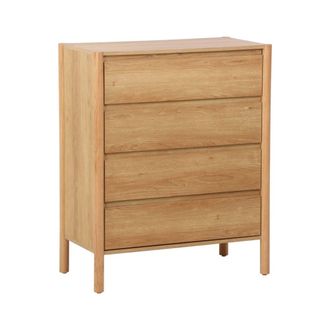 Sweeek C&oacute;moda con 4 cajones, 80cm, natural