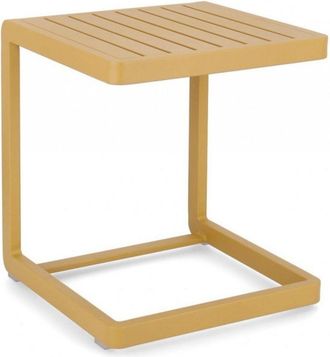 Konte Design Lote de 2 mesas bajas rectangulares de aluminio,color amarillo mostaza