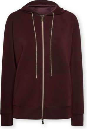 Elena Miro Modal blend hooded sweatshirt - Dames - Vesten met rits - Rood - S - Polyester - Hoodies & sweatvesten
