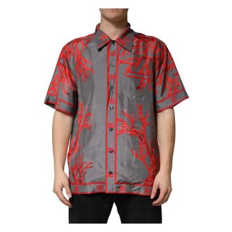 Dolce & Gabbana Short Sleeve Shirts, male, Multicolor, Size: 2XL Corals Short Sleeve Casual Shirt