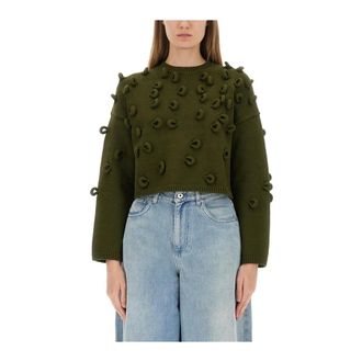 J.W.Anderson Cropped Loop Jumper - Dames - Truien - Groen - Maat: L Katoen