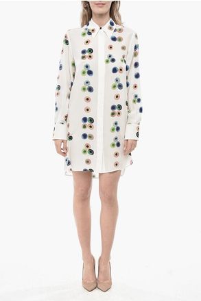 Chlo&eacute; Silk Shirt Dress EYES with Hidden Button Placket size 40