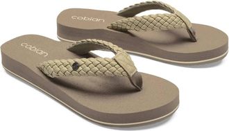 Cobian Womens Braided Bounce Flip Flop In Cream