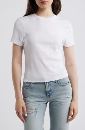 Rip Curl Classic Fitted Stretch Cotton T-Shirt in White at Nordstrom, Size Xx-Small