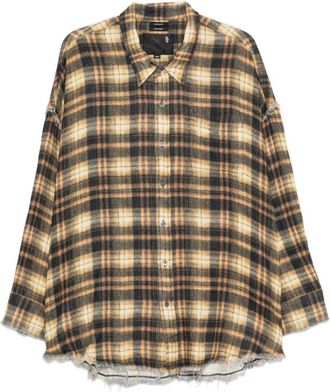R13 Shredded Seam Drop Neck Shirt - Dames - Overhemden - Veelkleurig - XS - Katoen - Overhemden