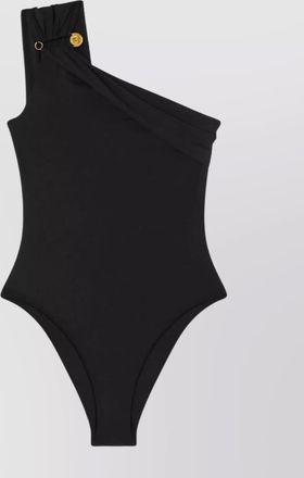 Versace one-shoulder swimsuit gold-tone hardware