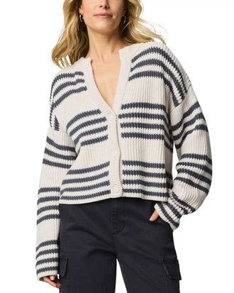 Splendid Alexandra Stripe Cardigan In Moonstone/ink