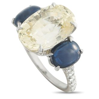Luxury Bazaar Platinum 0.45ct Diamond and Sapphire Ring MF28-051826