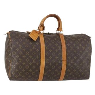 Louis Vuitton Pre-owned Weekend Bags, female, Brown, Size: ONE SIZE Pre-owned Canvas Weekend Bag