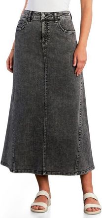 Wash Lab Denim Denim Maxi Skirt in Black Diamond at Nordstrom, Size 25