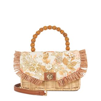 Dune London Womens Accessories Blooms - Beaded Handle Embellished Cross Body Bag - Orange - One Size