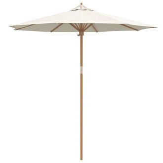 Berkfield Home Garden Parasol Cream White 240x260 cm Bamboo