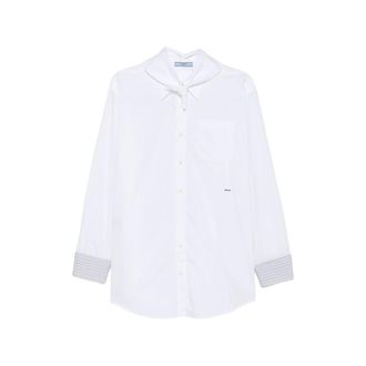Prada Scarf-detail Long-sleeve Shirt