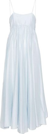 Forte_Forte empire-line silk maxi dress - women - Silk - I - Blue