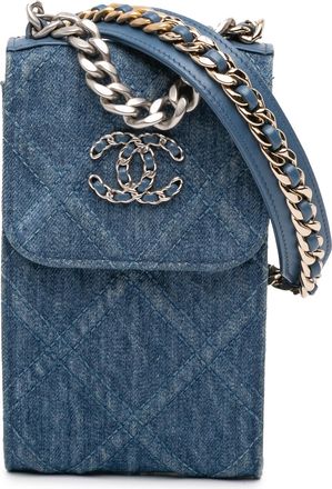 Chanel Pre-owned Womens Denim Quilted Crossbody Bag - Blue Textile - One Size