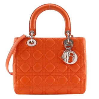 Dior Pre-owned Lady Dior Calf Handbag - Dames - Pre-owned - Oranje - Maat: ONE Size