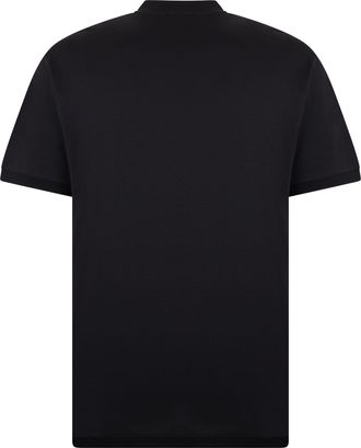 HUGO BOSS Mens T-Shirt Half-Zip Black Cotton T-Shirts And Polos