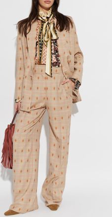 Etro Wool Wide-leg Trousers, Womens, Multicolour